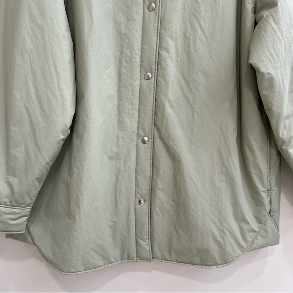 Babaton (via Aritzia) Merit Shirt Jacket Shacket Green Vegan Water Repellent L - Picture 10 of 14